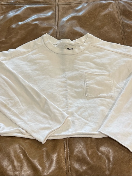 MATE the Label Tops - MATE the Label Cream Crewneck Sweatshirt Cropped Small